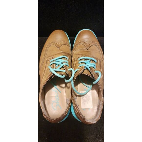Skechers Taupe and Teal Cambridge Oxfords - Picture 4 of 5